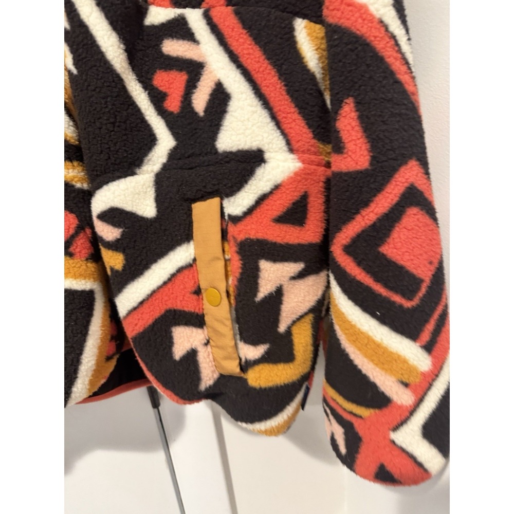 Wrangler Women's Sherpa Sweatshirt Aztec Tribal Colorful Sz M Cozy Pullover Snap - Picture 5 of 10